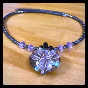 👠 Not for sale 🎈Flower Heart Necklace.